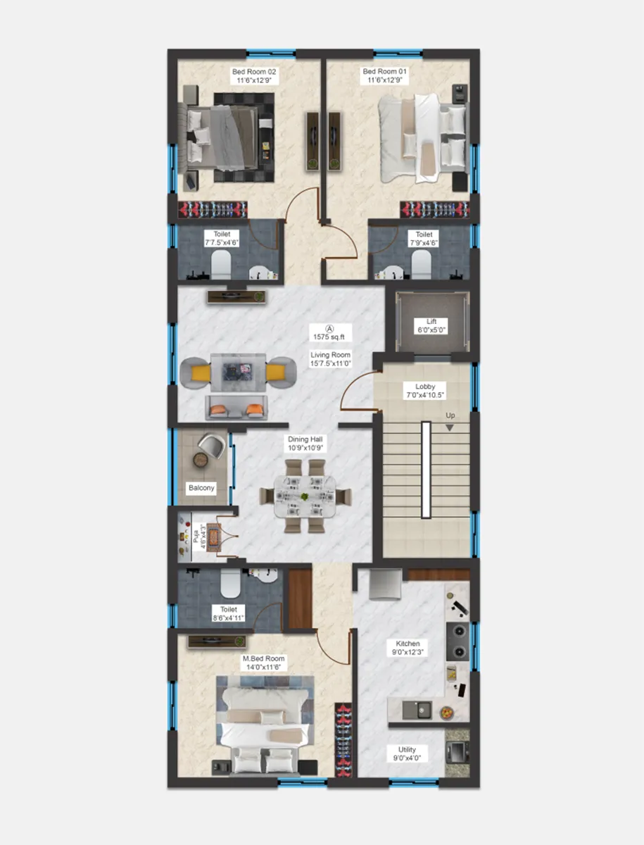 2D Typical Floor Plan